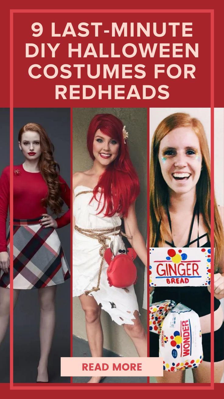 the 9 last - minute diy halloween costumes for redheads is featured in this post