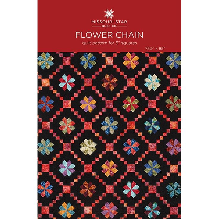 a book cover with an image of a flower chain quilt on the front and back