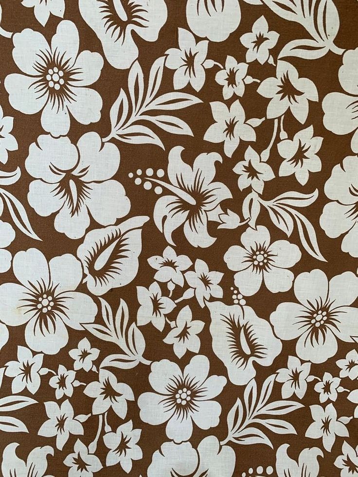 a brown and white floral print fabric