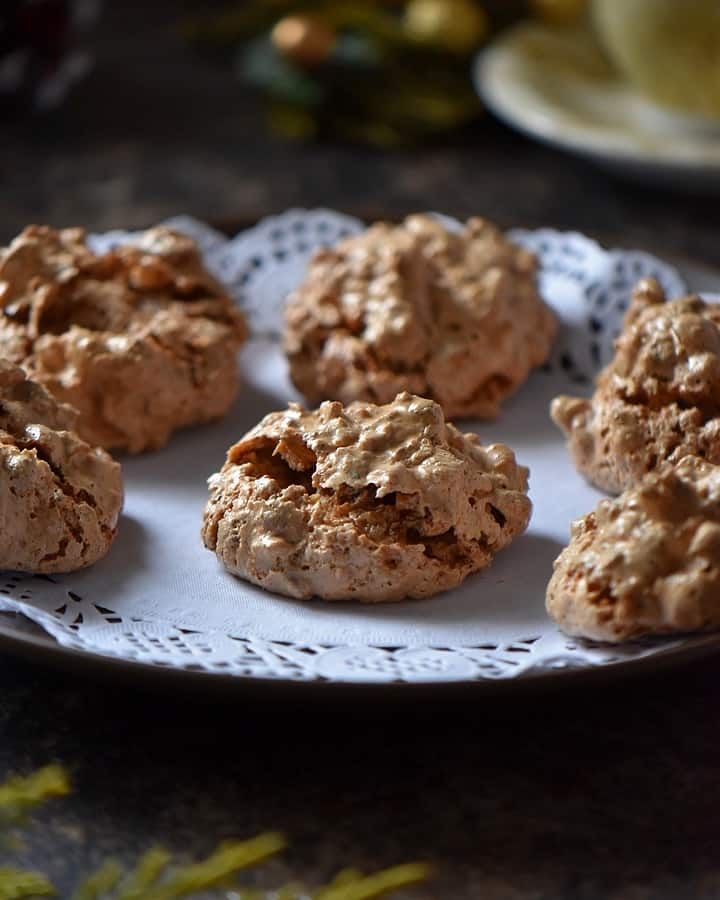 some cookies are on a white plate