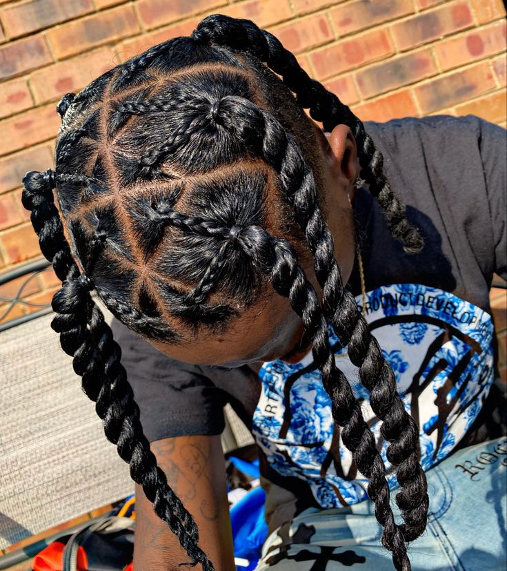 Rubber Band Hairstyles Men, Two Strand Twist Designs For Men, Kamakazi Twist, Triangle Part Twist Men, Long Hair Little Boy Hairstyles, Boys Hair Braids Hairstyles, Black Toddler Hairstyles Boy, Double Strand Twist Hairstyles Men, Men Hairstyle Braids