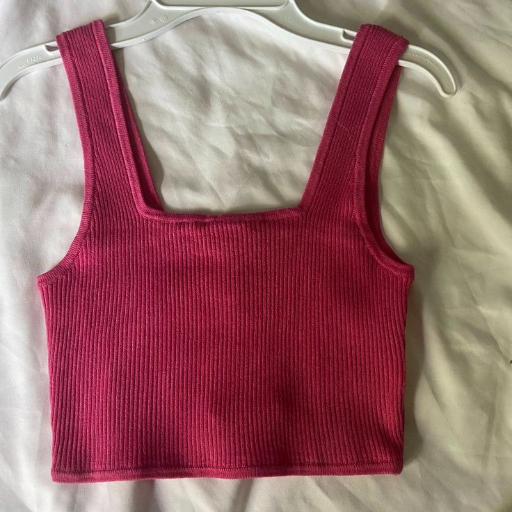 Brand: H&M, Size: Xs, Color: Pink, Condition: Never Worn + Brand New, H&m Pink Sleeveless Top, Fitted H&m Crop Top For Day Out, H&m Trendy Spring Tank Top, H&m Fitted Trendy Crop Top, Trendy H&m Spring Tank Top, Trendy H&m Tank Top For Spring, Trendy H&m Summer Tank Top, H&m Casual Summer Crop Top, Trendy Sleeveless H&m Tank Top