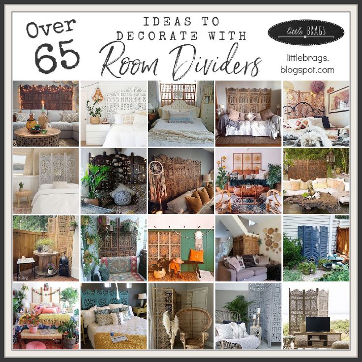 a collage of different rooms and furniture with the title over 65 ideas to decorate with room dividers