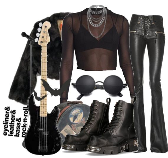 Rocker Female Outfits, Female Rockstar Outfit 80s, Glam Rock 80s Women, Rockstar Outfit For Women Party, Metal Rock Concert Outfit, Punk Glam Outfit, Rockstar Outfit Women, Metal Rock Outfit, Maneskin Outfit Ideas