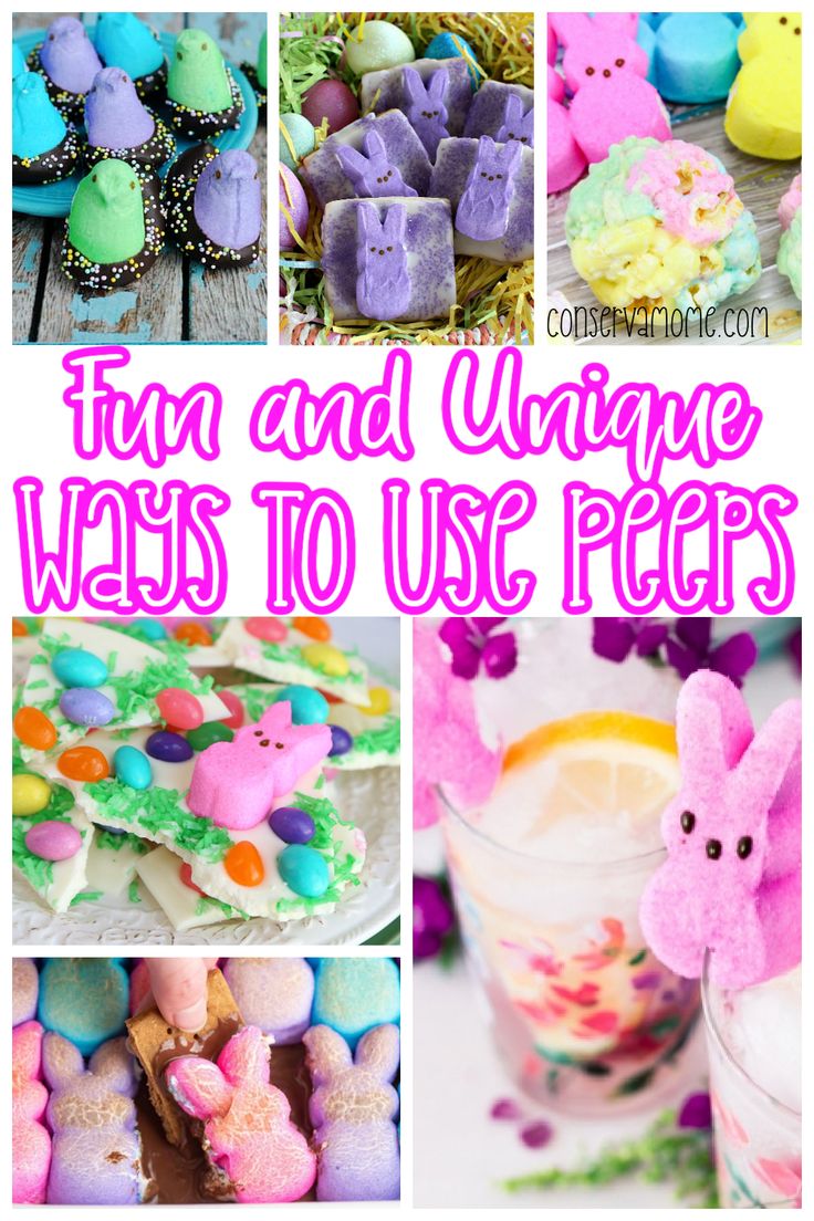 collage of images with text overlay that reads fun and unique ways to use peeps