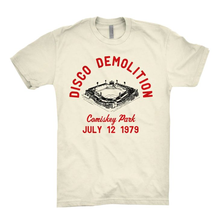 Disco Demolition - Chitown Clothing Vintage Disco Tshirt, Football Graphic Tees, Event Tshirt Design, Vintage Tshirt Design, Musica Disco, White Sock, Design T Shirt, Apparel Design, Tee Design