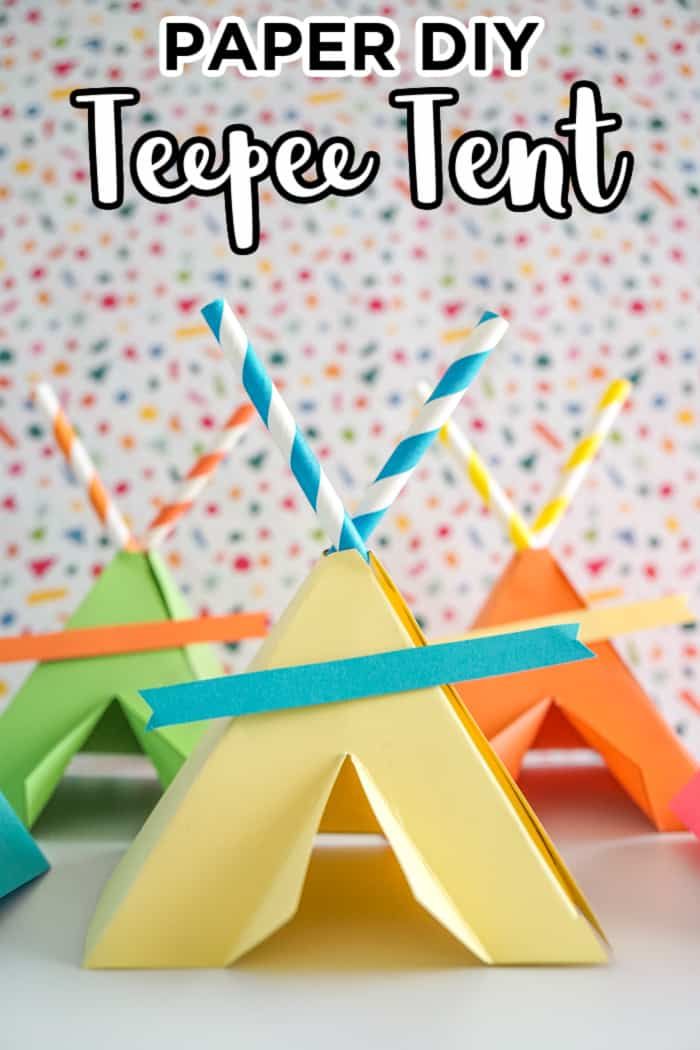 paper diy teepee tent with straws and candles