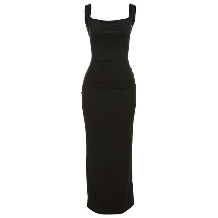 F00185183-204 Bodycon Square Neck Maxi Dress For Night Out, Black Maxi Dress With Built-in Bra, Sleeveless Bodycon Elastane Maxi Dress, Elegant Fitted Tank Top With Straight Neckline, Sleeveless Midi Dress With Built-in Bra For Night Out, Solid Sleeveless Elastane Maxi Dress, Black Sleeveless Dress With Straight Neckline, Fitted Backless Tank Top For Evening, Elegant Fitted Backless Tank Top