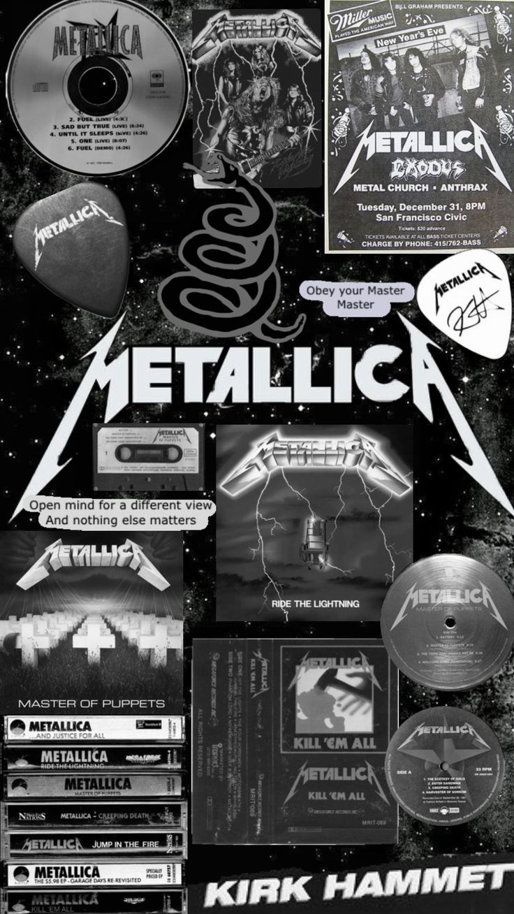 an advertisement for metallicica, the band's first album