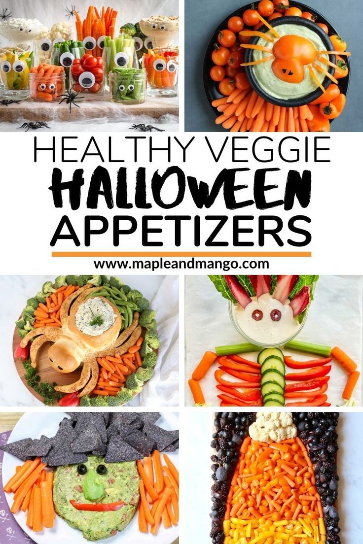 healthy veggie halloween appetizers are perfect for the kids to make and eat