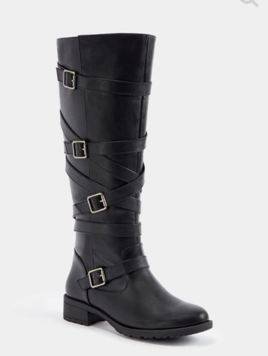 null Black Knee-high Moto Boots For Winter, Black Casual Knee-high Boots For Outdoor, Casual Black Knee-high Boots For Outdoor, Black Moto Boots For Winter Riding, Black Biker Moto Boots For Riding, Black Winter Moto Boots For Riding, Winter Riding Black Moto Boots, Edgy Black Mid-calf Moto Boots, Black Knee-high Moto Riding Boots