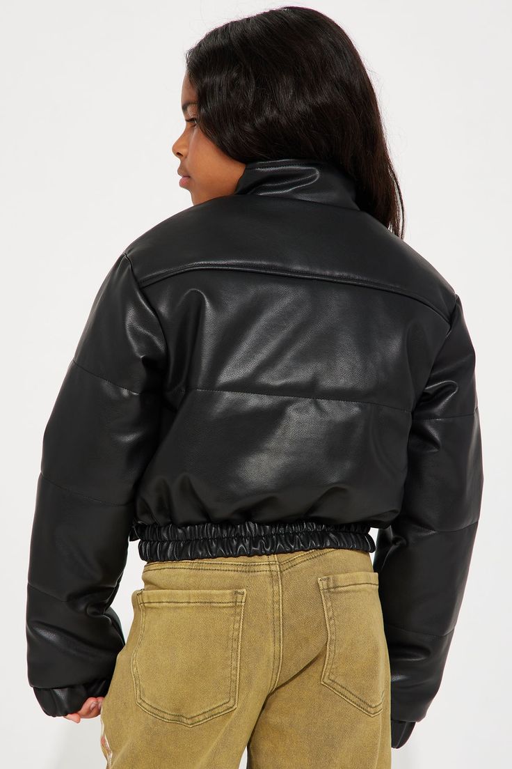 Available In Black. Faux Leather Puffer Utility Pockets Full Zip Up High Neck Collar Coating:100% Polyurethane Basic Fabric: 51% Polyester, 49%Rayon Lining/Filling: 100% Polyester Model Wears Size 10 Mommy & Me Takedown Of "Puff Baby Faux Leather Bomber Jacket" Imported | Mini Puff Baby Faux Leather Bomber Jacket in Black size 4 by Fashion Nova Leather Puffer, High Neck Collar, Kids Jackets, Utility Pockets, Girls Jacket, Neck Collar, Kids Jacket, Mommy And Me, Outerwear Jackets