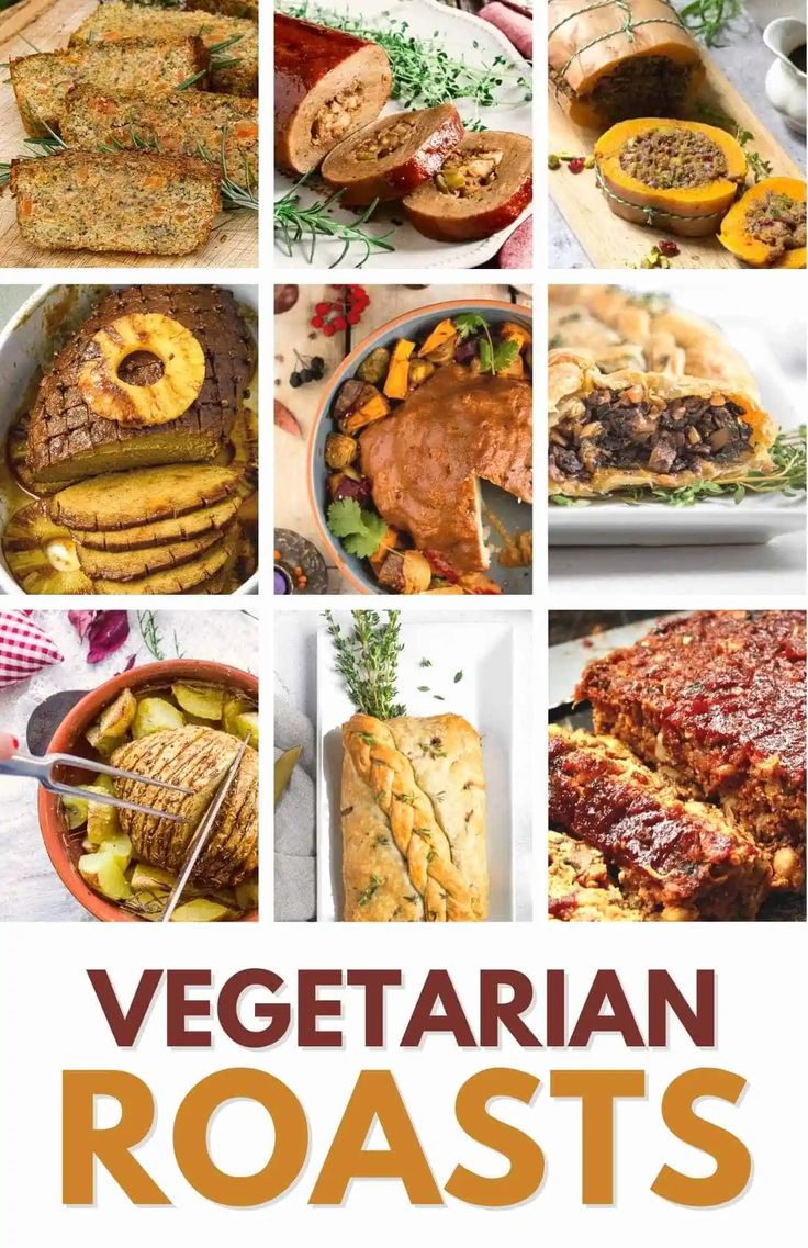 the cover of vegetarian roasts with pictures of different types of meats and vegetables