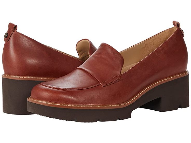 Naturalizer Darry - Women's Shoes : Terracotta : The effortless slip on style of the Naturalizer Darry is perfect to dress up or down, whether it's a busy day at work or a casual day out in your favorite denim. Modernized ultra-lightweight loafer with a cool, durable lug sole. Slip on style. Classic round toe silhouette with stitched details. Back pull tab for easy on and off access. Flexible and lightweight EVA lug sole. Synthetic linings and Contour+ technology: an innovative cushioning system Fall Slip-ons For Workwear, Medium Width, Fall Slip-on Loafers For Work, Spring Cushioned Loafers For Work, Fall Business Casual Oxfords With Removable Insole, Spring Cushioned Slip-ons For Work, Business Casual Slip-ons With Removable Insole For Fall, Spring Workwear Slip-ons With Cushioned Footbed, Casual Office Slip-ons With Lug Sole, Spring Workwear Loafers With Plain Toe