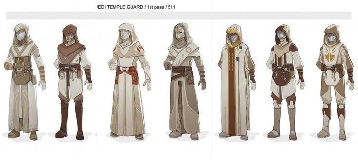 the concept art for star wars character costumes