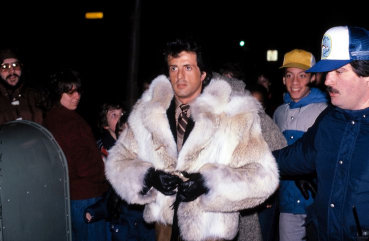 The 1980s did winter coats better than anyone else Fur Coat Men, Fur Coat Outfit, Mens Fur Coat, Fox Fur Jacket, Mens Fur, Sylvester Stallone, Vintage Fur, Coat Outfits, Fur Fashion