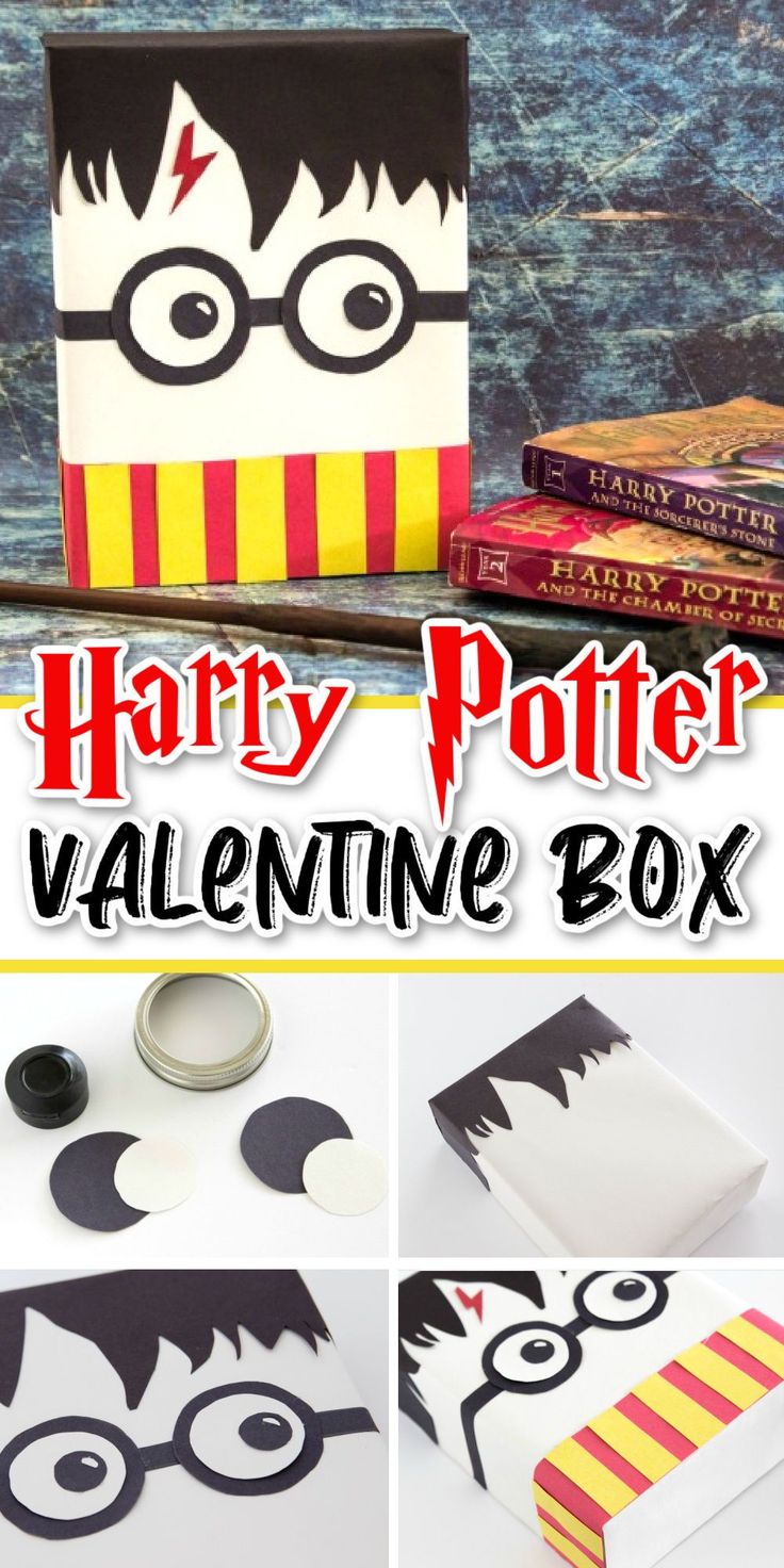 the harry potter valentine box is made with paper and glue, it's ready to be