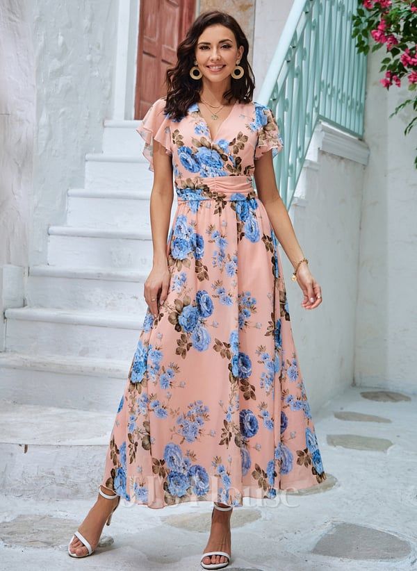 Chiffon Maxi Dresses, House Dresses, Chiffon Maxi, Chiffon Maxi Dress, Maxi Dresses, A Line, Floral Print, Chiffon, Floral Prints