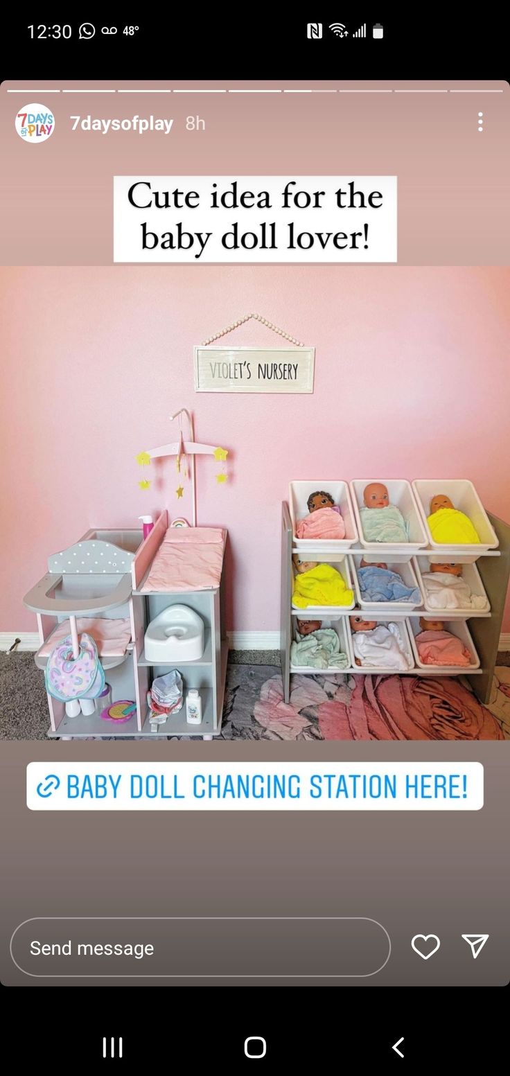 the baby doll changing station is displayed in this screenshoter's phone photo