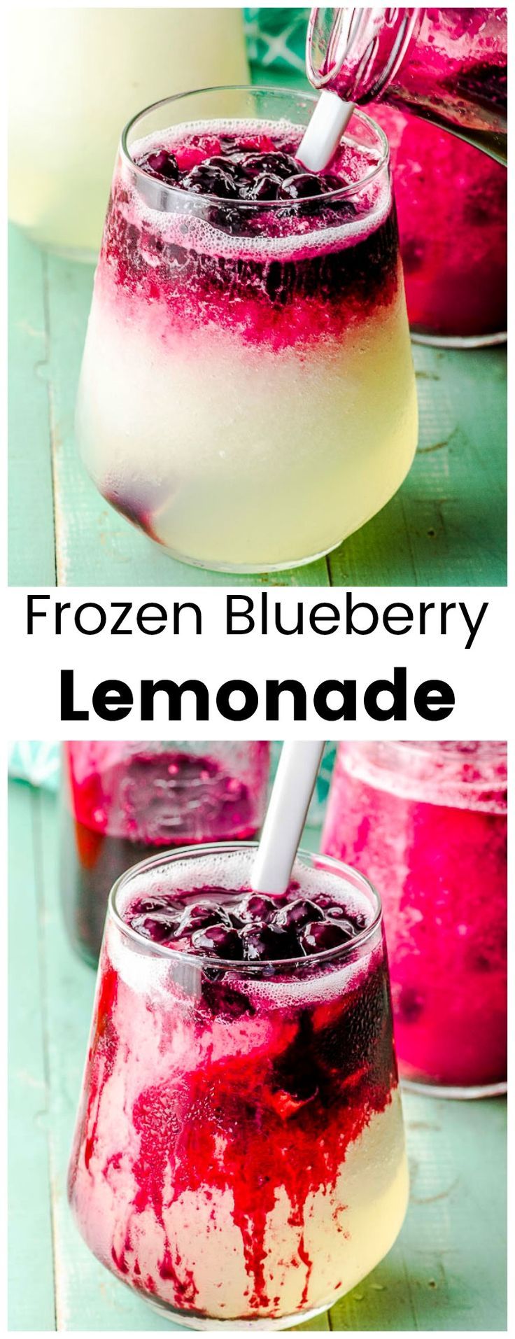 the frozen blueberry lemonade is ready to be eaten