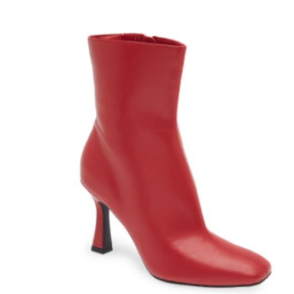 A Squared-Off Toe And Flare Heel Balance A Stylish Bootie That Will Complement Your Trendsetting Looks. Side Zip Closure With Elastic Gore Inset Synthetic Upper And Lining/Rubber Sole Elegant Red Heeled Boots For Spring, Red Heeled Boots With Round Toe For Spring, Red High Ankle Heels For Fall, Red Round Toe Heeled Boots For Spring, Red Pointed Toe Heeled Boots For Spring, Chic Red Boots For Fall, Spring Red Boots With Reinforced Heel, Red Heeled Boots With Reinforced Heel For Spring, Spring Ankle Boots With Red Sole