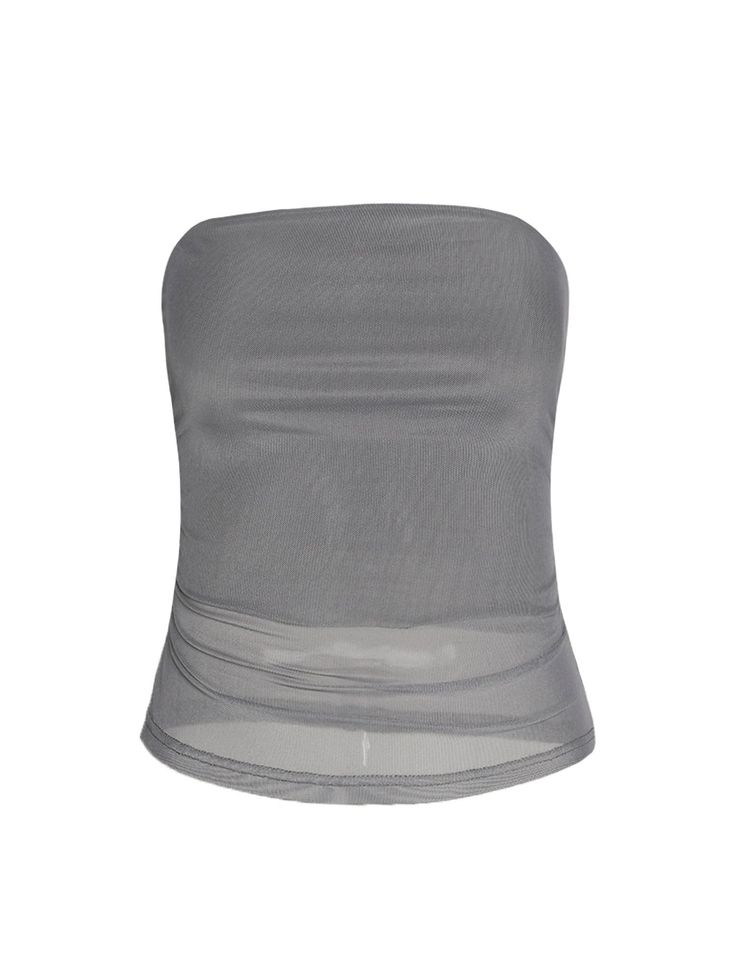 HARRIETT TUBE TOP - GREY – Tiger Mist Strapless Nylon Tube Top With Built-in Bra, Party Nylon Bandeau Top, Nylon Bandeau Top For Party, Strapless Nylon Tops For Night Out, Party Bandeau Nylon Top, Nylon Bandeau Tube Top For Night Out, Strapless Nylon Tube Top, Strapless Nylon Tube Top For Night Out, Summer Nylon Tube Top For Night Out