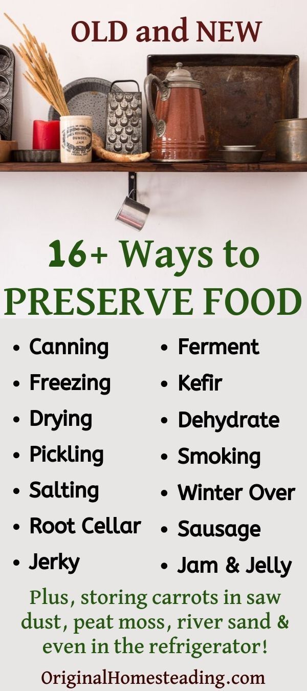 an old and new poster with the words, 16 ways to preserve food