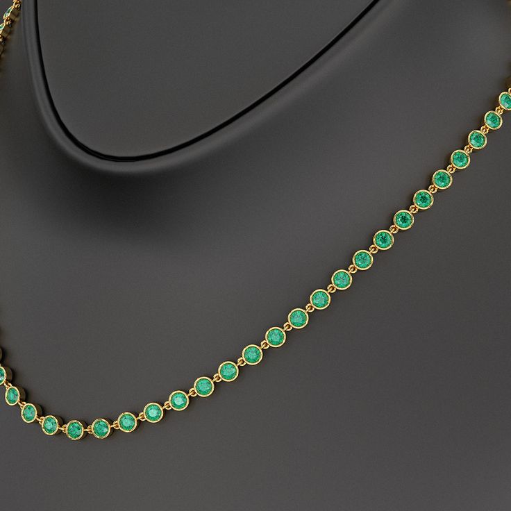 Adorn her with timeless elegance with our 9.36 Carat Natural Emerald Choker Necklace in 14K Gold. This bezel-set, round-cut art deco design showcases the vibrant May birthstone, making it a perfect customized birthday gift for her. Exuding luxury and sophistication, this stunning necklace is a refined statement piece crafted to celebrate life’s special moments. 𝐅𝐞𝐚𝐭𝐮𝐫𝐞𝐬:• 𝐌𝐚𝐝𝐞 𝐭𝐨 𝐎𝐫𝐝𝐞𝐫• 𝐌𝐞𝐭𝐚𝐥: 𝟏𝟎𝐊 𝐆𝐨𝐥𝐝 | 𝟏𝟒𝐊 𝐆𝐨𝐥𝐝 | 𝟏𝟖𝐊 𝐆𝐨𝐥𝐝 • 𝐁𝐚𝐧𝐝 𝐂𝐨𝐥𝐨𝐫𝐬: Ro Formal Round Diamond Necklace With Gemstones, Luxury Hand Set Round Emerald Necklace, Luxury Hand-set Round Emerald Necklace, Luxury Round Diamond Necklace Hand Set, Timeless Round Tennis Necklace For Gift, Anniversary Gemstone Tennis Necklace, Anniversary Round Gemstone Tennis Necklace, Timeless Tennis Necklace As A Gift, Elegant Round Bezel Setting Tennis Necklace