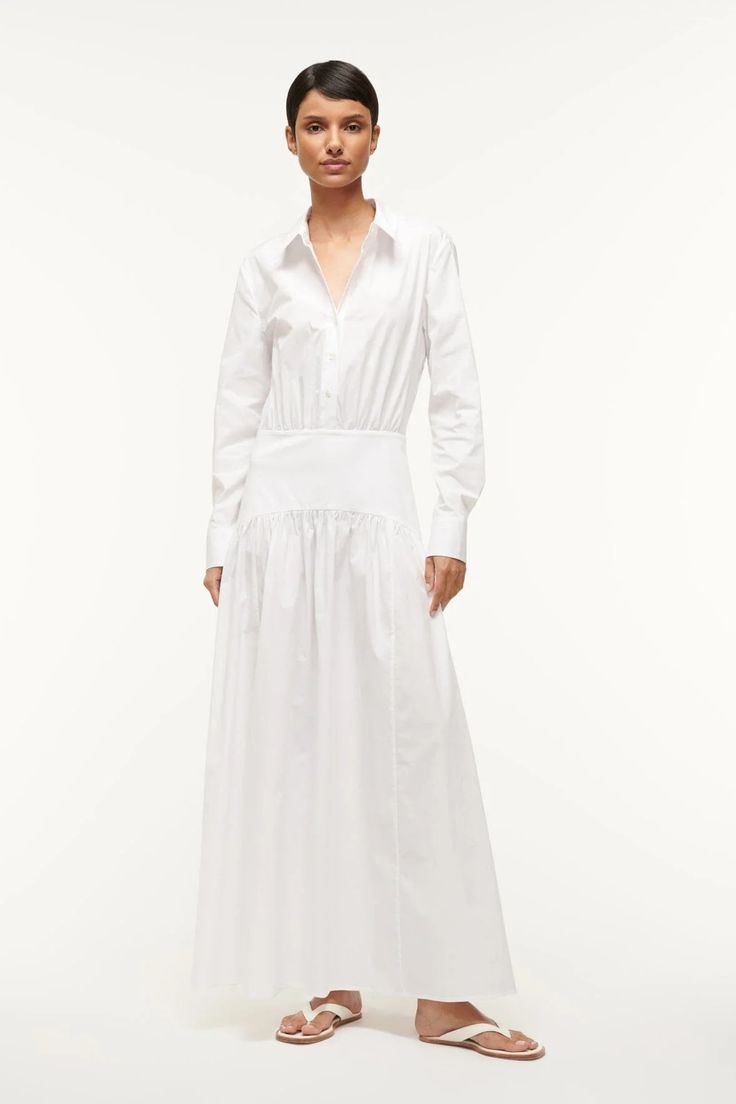 ROCCO DRESS WHITE Elegant Poplin Daywear Dresses, Elegant Poplin Dresses For Daywear, Chic Poplin Workwear Dresses, Chic Poplin Dress For Workwear, Elegant Poplin Summer Dress, Elegant Summer Poplin Dress, Elegant Poplin Dress For Summer, Classic White Maxi Dress For Daywear, White Classic Maxi Dress For Daywear