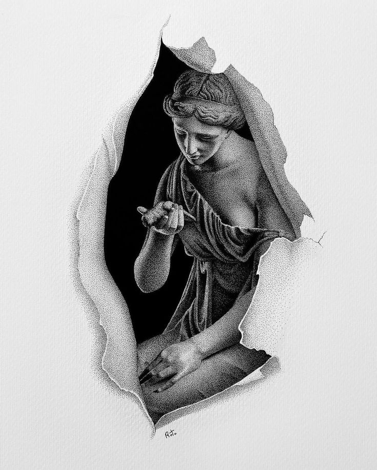 a pencil drawing of a woman holding a baseball bat in her hand and looking through a hole