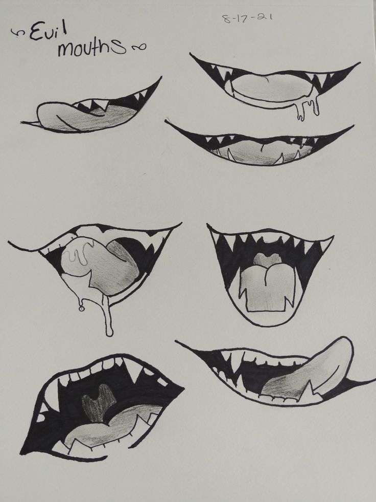 an image of different mouths drawn in pencil