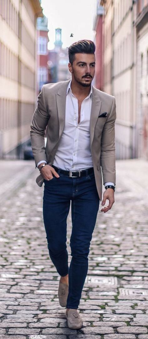 Mens Casual Suits, Mens Fashion Smart, Hipster Mens Fashion, Blazer Jeans, Men Formal, Mens Fashion Classy, Formal Casual, Mens Fashion Suits, Casual Suit