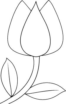 Tulip Stained Glass Pattern, Tulip Outline, Flower Outline Drawing, Tulip Quilts, Earrings Drawing, Flowers Outline, Printable Outline, Quilt Flowers, Flower Templates Printable