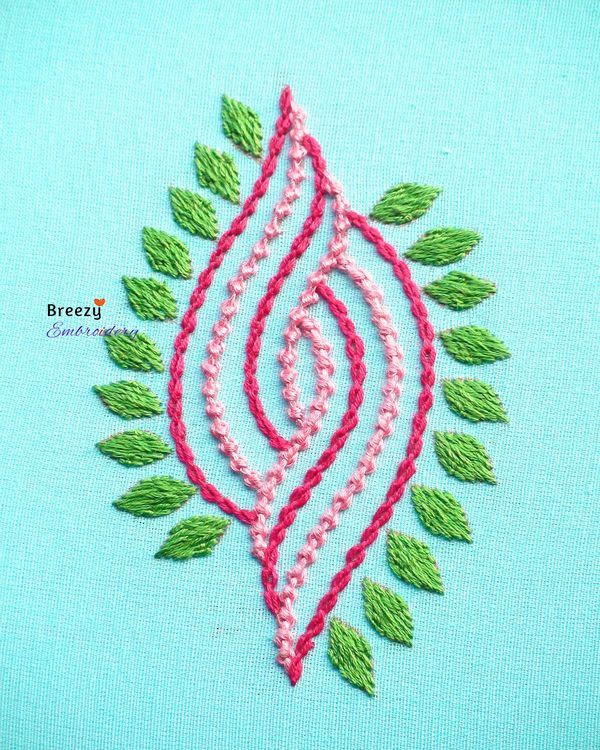 Kashmiri Embroidery Motifs Sketches, Couching Embroidery Design Motifs, Kashida Embroidery Motifs, Aari Work Motifs, Back Stitch Embroidery Design, Hand Embroidery Motifs, Simple Flower Embroidery Designs, Indian Embroidery Designs, Basic Hand Embroidery Stitches