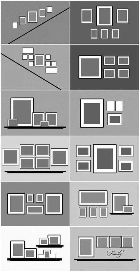 several different types of frames are shown in black and white, including one for each frame