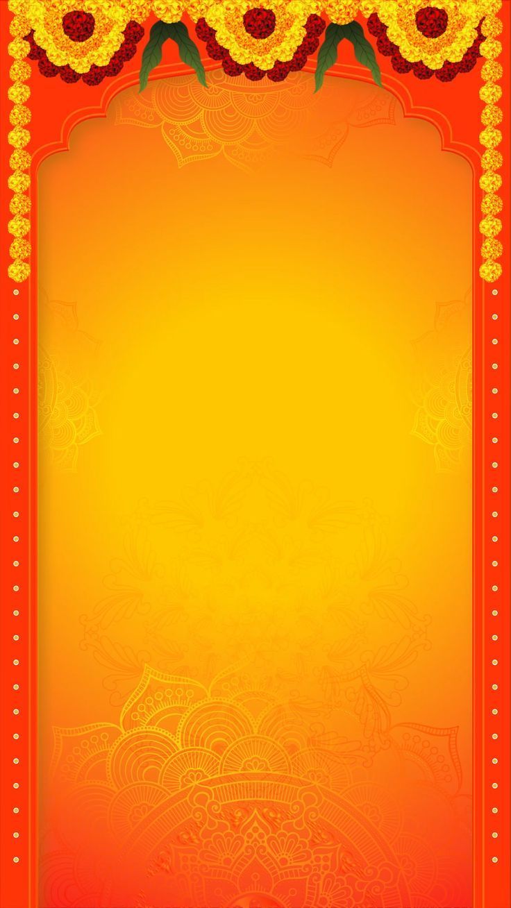 an orange and yellow background with gold border