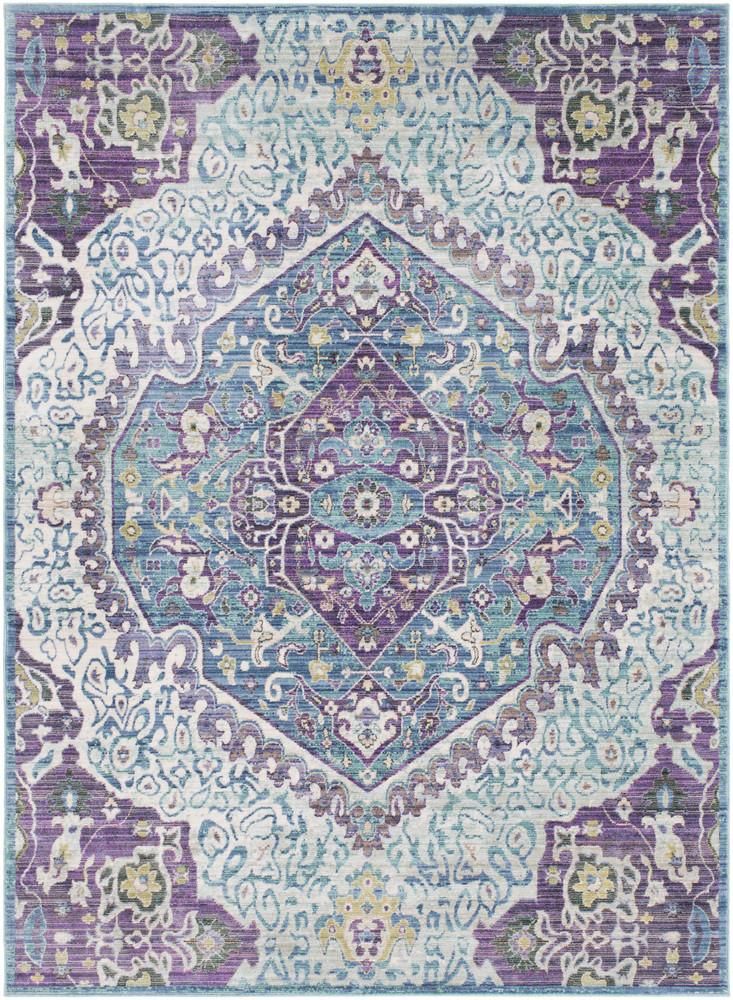 Surya Germili GER-2304 Purple/Blue Area Rug main image Candle Wax Removal, Updated Traditional, Clearance Rugs, Medallion Rug, Rug Direct, Bright Purple, Exquisite Rugs, Traditional Area Rugs, Home Decor Trends