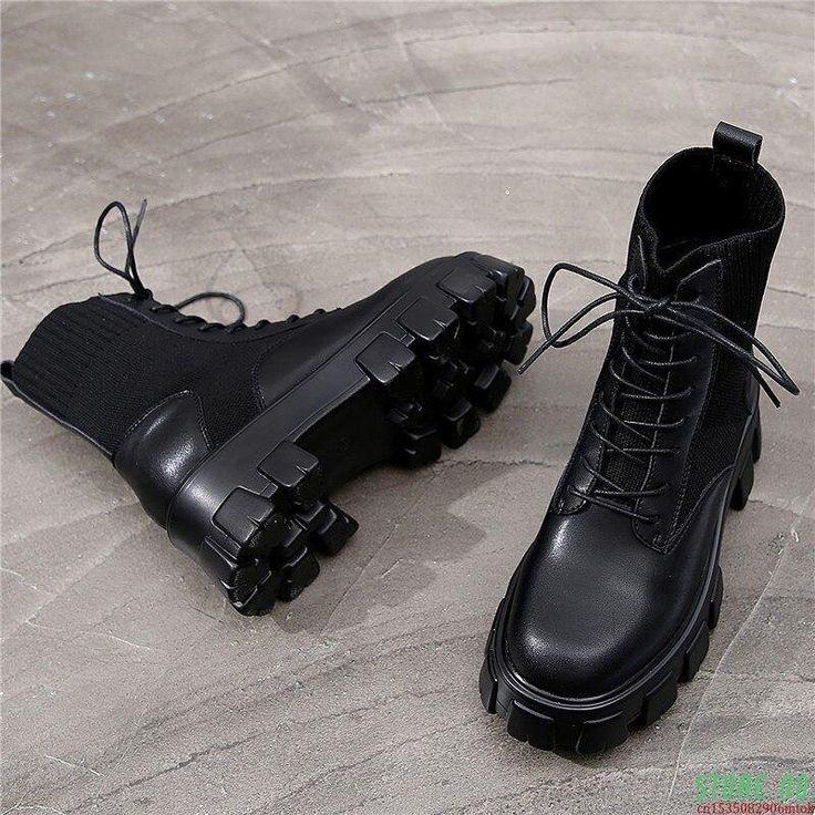 Boot Type: Motorcycle bootsLining Material: Cotton FabricShaft Material: Cotton FabricToe Shape: Round ToeSeason: Spring/AutumnHeel Height: Flat (≤1cm)With Platforms: YesClosure Type: Lace-UpFit: Fits true to size, take your normal size Black Knee-high Lace-up Boots For Winter, Casual Mid-calf Platform Boots For Fall, Black Knee-high Martin Boots For Winter, Casual Black Mid-calf Martin Boots, Black Mid-calf Boots For Fall, Black Mid-calf Platform Boots For Winter, Casual Mid-calf Combat Boots For Fall, High Ankle Platform Boots For Fall Outdoor Activities, Fall High Ankle Platform Boots For Outdoor