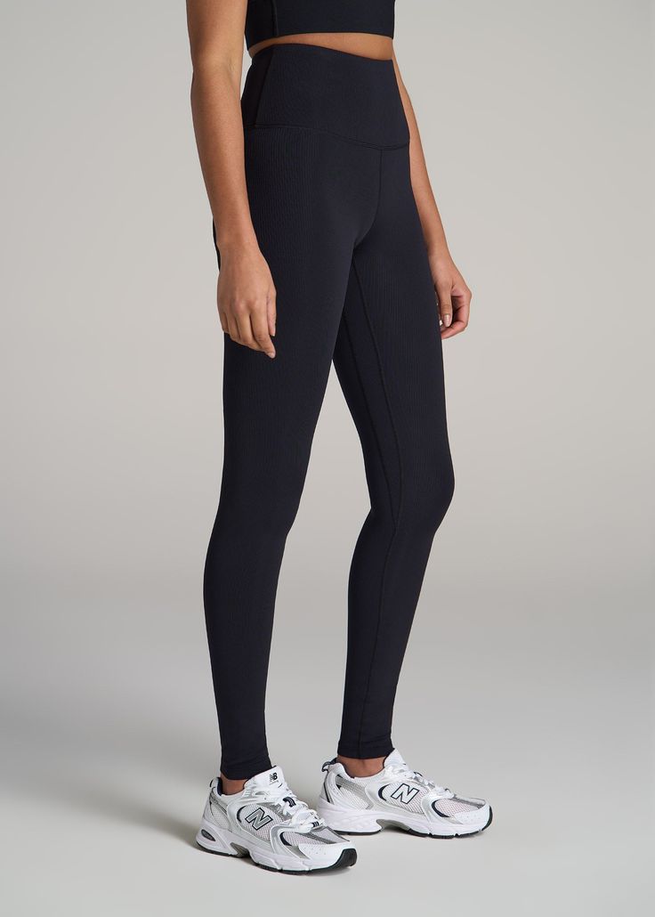 About Our High-Waisted Tall Leggings These are the women's tall leggings you've been waiting for. Buttery-soft and extra-long, you'll want to wear this pair from our Balance collection all day long. Leggings are an essential piece in any woman's wardrobe, something you can wear to work out at the gym and hang out on the weekend – but finding options that fit your frame can be tricky. That's where we come in. We designed this pair exclusively for women between 5'9” and 6'6” with both Tall and Ext Compression Full-length Leggings With Comfort Waistband, Full Length Workout Leggings With Comfort Waistband, High Stretch Full Length Leggings With Comfort Waistband, Comfort Waistband High Stretch Full-length Leggings, Full-length Solid Leggings With Comfort Waistband, Full Length Athleisure Leggings With Ribbed Waistband, High Waist Ribbed Waistband Leggings, Full Length Ribbed Waistband Athleisure Leggings, Solid Color Full-length Leggings With Comfort Waistband