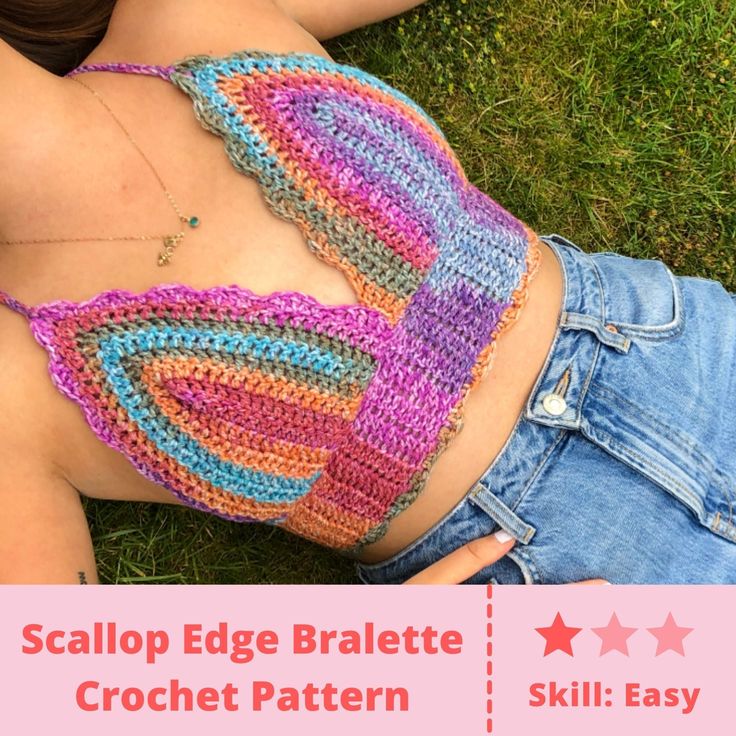 BUY 2 GET 1 FREE ON ALL CROCHET PATTERNS! Add any 3 patterns to your cart and the discount will be automatically applied at the checkout. This is a simple crochet pattern for one of my bralettes, which can be easily adapted and altered to fit your cup size perfectly! Once you've mastered it, you can try all sorts of colour variations to make some funky and unique designs. Everything you need to know is in the PDF, and will be available for instant download upon purchase - what are you waiting for? Please credit/tag me @hookedbylou in your creations so I can see how you got on! Bralette Pattern Free, Crochet Bralette Pattern Free, Simple Crochet Pattern, Crochet Bralette Pattern, Bralette Pattern, Crochet Bralette, Simple Crochet, Beginner Crochet Projects, Easy Crochet Patterns