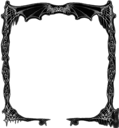 a gothic frame with an intricate design on the front and back side, in black