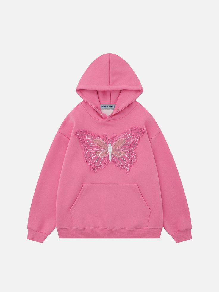 Featuring a three-dimensional Denim Butterfly at the center – a timeless blend of comfort and style. The hoodie is designed with a traditional silhouette for a versatile and easy-to-wear look.
Material: 65% Cotton 35% Polyester.
Clothing details: Fringe Butterfly.
Features
-Three-Dimensional Denim Butterfly
-Classic Silhouette
-Buttoned Placket Hood
SIZE GUIDE Pink Cotton Outerwear For Streetwear, Pink Hoodie With Pockets For Fall, Trendy Pink Hoodie With Pockets, Urban Pink Cotton Sweatshirt, Spring Crew Neck Hoodie With Pockets, Spring Hooded Sweatshirt With Pockets, Spring Cotton Hip Hop Outerwear, Spring Casual Hoodie With Pockets, Casual Spring Hoodie With Pockets