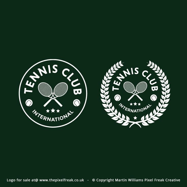 two tennis logos on a dark green background