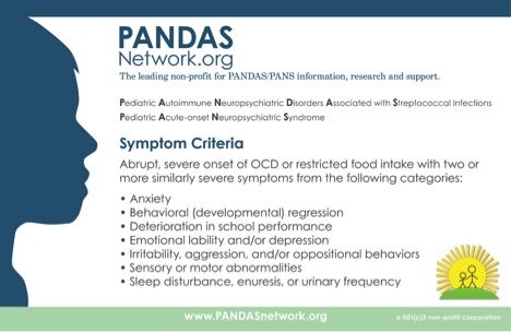 Earlier this week was PANS/PANDAS awareness day 2017 so I’d like to bring some awareness to this condition that causes sudden-onset OCD (obsessive compulsive disorder) type symptoms and anxiety. The PANDAS Network defines PANDAS as follows: PANDAS (Pediatric Autoimmune Neuropsychiatric Disorders Associated with Streptococcal Infections) occurs when strep triggers a misdirected immune response results in inflammation … Pans Pandas, Pandas Syndrome, Random Videos, Autoimmune Disorder, Create Awareness, Immune Response, Cognitive Behavioral Therapy, Health And Wellbeing, Pediatrics