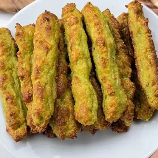 some fried food is on a white plate