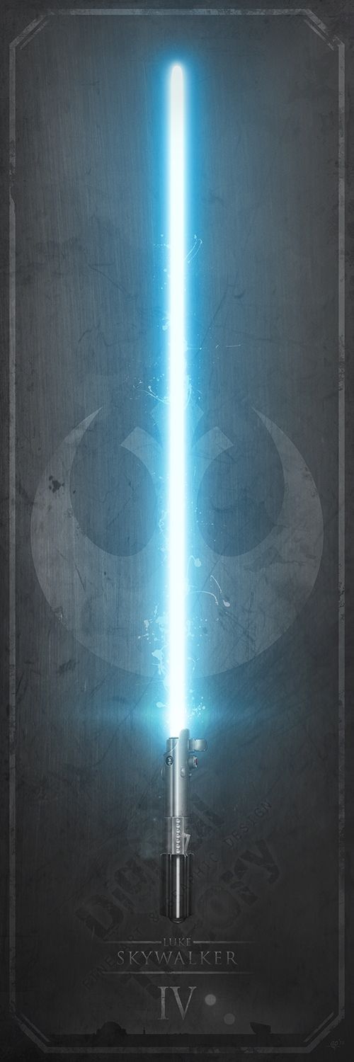 a star wars poster with a light saber