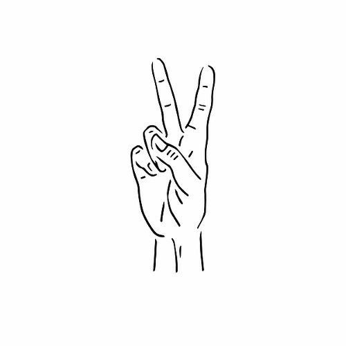 a hand making the peace sign with its fingers