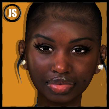 a digital painting of a woman's face with earrings