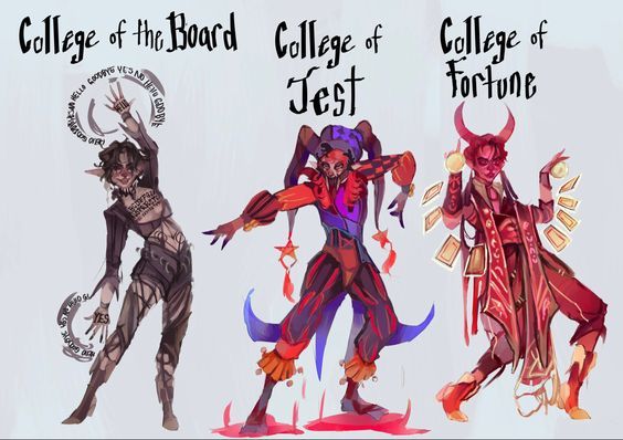 three character designs for college of the west and college of the west, with text overlaying them