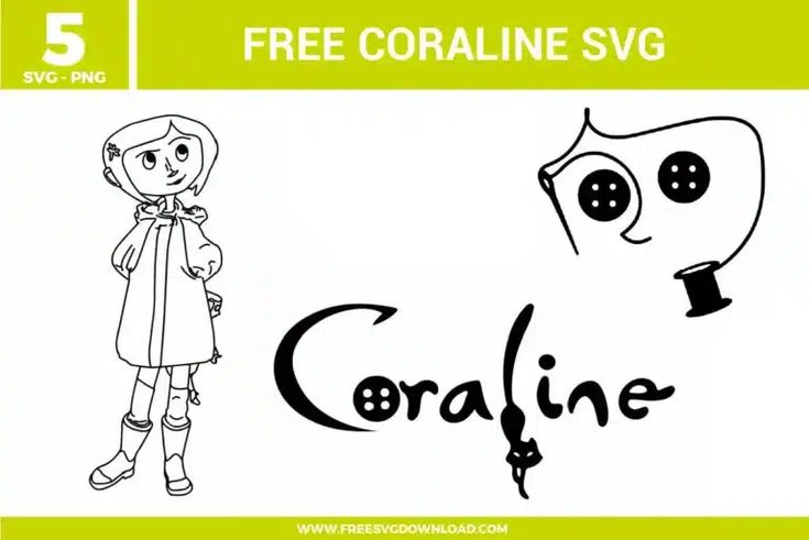 an image of a cartoon character with the word coraline